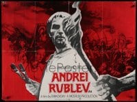 3b211 ANDREI RUBLEV British quad '73 Andrei Tarkovsky, Anatoli Solonitsyn in title role!