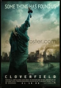 3b061 CLOVERFIELD advance DS 1sh '08 wild image of destroyed New York & Lady Liberty decapitated!