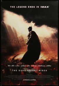 3b067 DARK KNIGHT RISES IMAX DS 1sh '12 Christian Bale as Batman, different image printed by IMAX!