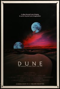 3b077 DUNE advance 1sh 84 David Lynch sci-fi classic, two moons over the desert planet Arrakis!