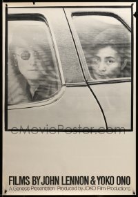3b078 FILMS BY JOHN LENNON & YOKO ONO 1sh '80 cool photo in car by Iain MacMillan!