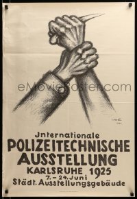 3b014 INTERNATIONALE POLIZEITECHNISCHE AUSSTELLUNG German 23x34 '25 c/u art of cop stopping knife!