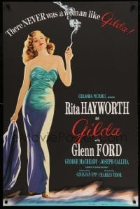 3b303 GILDA S2 recreation 1sh 2000 classic art of sexy smoking Rita Hayworth in sheath dress!