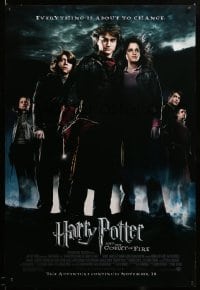 3b089 HARRY POTTER & THE GOBLET OF FIRE advance DS 1sh '05 Daniel Radcliffe, Emma Watson, Grint!