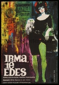 3b248 IRMA LA DOUCE Hungarian 16x23 '67 Billy Wilder, different Banki art of Shirley MacLaine!