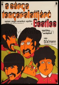3b261 YELLOW SUBMARINE Hungarian 22x32 '70 art of Beatles John, Paul, Ringo & George, rare!