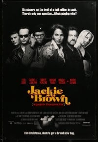 3b107 JACKIE BROWN advance 1sh '97 Quentin Tarantino, Santa's got a brand new bag, top cast!
