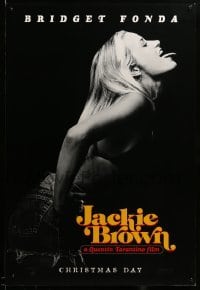 3b113 JACKIE BROWN teaser 1sh '97 Quentin Tarantino, profile portrait of sexy Bridget Fonda!