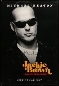 3b112 JACKIE BROWN teaser 1sh '97 Quentin Tarantino, Michael Keaton with dark sunglasses!