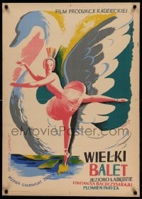 3b233 STARS OF THE RUSSIAN BALLET Polish 24x34 '54 Krasnopevtsev art of dancers!