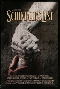 3b138 SCHINDLER'S LIST DS 1sh '93 Steven Spielberg World War II classic, Best Picture!