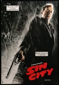 3b143 SIN CITY teaser DS 1sh '05 Frank Miller comic, cool image of Bruce Willis as Hartigan!