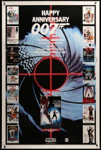 3b026 HAPPY ANNIVERSARY 007 tv poster '87 25 years of James Bond, cool image of many 007 posters!