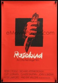 3b021 ROSEBUD 20x29 special silkscreen poster '84 Otto Preminger, great Saul Bass art!