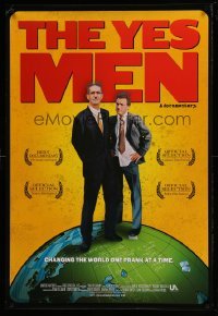 3b163 YES MEN signed 1sh '03 by Andy Bichlbaum AND Mike Bonanno, anti-corporate activists!