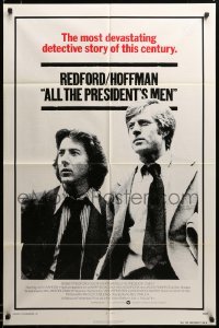 3c147 ALL THE PRESIDENT'S MEN int'l 1sh '76 Hoffman & Robert Redford as Woodward & Bernstein!