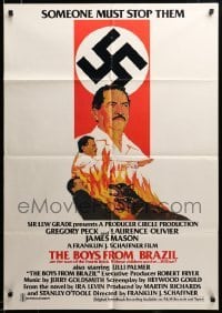 3c011 BOYS FROM BRAZIL Aust 1sh '78 different art of Gregory Peck as a Nazi on the run, rare!