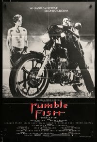 3c088 RUMBLE FISH English 1sh '83 Francis Ford Coppola, Matt Dillon & Mickey Rourke on motorcycle!
