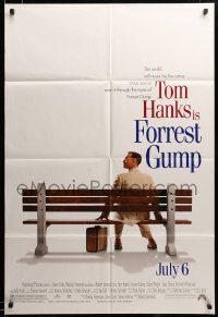 3c100 FORREST GUMP advance 1sh '94 Tom Hanks waiting for the bus, Robert Zemeckis!
