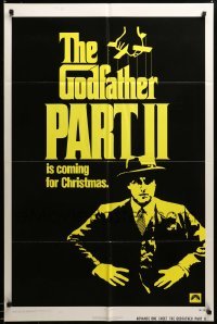 3c117 GODFATHER PART II advance 1sh '74 Al Pacino in Francis Ford Coppola classic crime sequel!