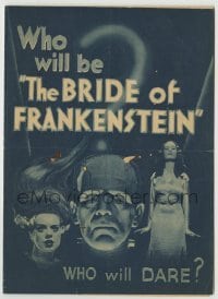 3c209 BRIDE OF FRANKENSTEIN herald '35 Boris Karloff as the monster, Elsa Lanchester, best images!