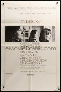 3c178 INTERIORS style B 1sh '78 Diane Keaton, Mary Beth Hurt, directed by Woody Allen!