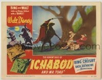 3c344 ADVENTURES OF ICHABOD & MISTER TOAD LC #4 '49 best c/u of headless horseman scaring Ichabod