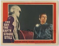 3c409 DAY THE EARTH STOOD STILL LC #7 '51 great close up of Michael Rennie standing by Gort!