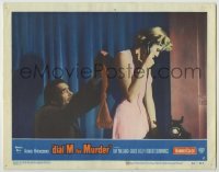 3c417 DIAL M FOR MURDER LC #2 '54 Hitchcock, killer Anthony Dawson sneaks up on Grace Kelly!
