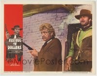 3c447 FISTFUL OF DOLLARS LC #5 '67 close up of Wolfgang Lukschy & Clint Eastwood smoking cigar!