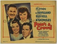 3c280 FOUR'S A CROWD TC '38 Errol Flynn, Olivia de Havilland, Rosalind Russell, Patric Knowles