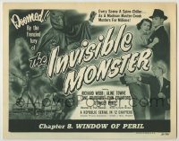 3c291 INVISIBLE MONSTER chapter 8 TC '50 Manhattan crook murders for millions, Window of Peril!