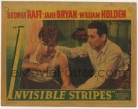 3c487 INVISIBLE STRIPES LC '39 great c/u of George Raft consoling young brother William Holden!