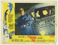 3c488 IPCRESS FILE LC #3 '65 close up of Michael Caine with machine gun by Volkswagen ambulance!