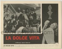 3c507 LA DOLCE VITA LC #7 '61 Federico Fellini, sexy Anita Ekberg surrounded by news reporters!