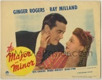 3c525 MAJOR & THE MINOR LC '42 Billy Wilder, c/u of Ray Milland leaning in to sexy Ginger Rogers!