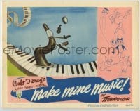 3c526 MAKE MINE MUSIC LC '46 Disney, cartoon clarinet juggling tiny instruments on giant piano!
