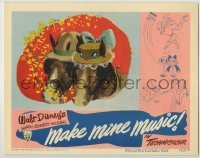 3c527 MAKE MINE MUSIC LC '46 Disney, wacky image of horses wearing hats with cartoon faces!