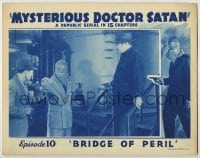 3c553 MYSTERIOUS DOCTOR SATAN chapter 10 LC '40 Republic serial, the masked hero held at gunpoint!