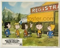 3c595 RACE FOR YOUR LIFE CHARLIE BROWN LC #4 '77 the Peanuts gang registering for summer camp!