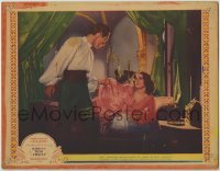 3c626 ROMEO & JULIET LC '36 Norma Shearer on bed pleads with Leslie Howard to stay, Shakespeare!