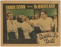 3c632 SANTA FE TRAIL LC '40 great close up of Errol Flynn punching guy in the jaw, rare!