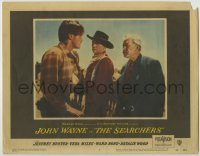 3c641 SEARCHERS LC #2 '56 John Ford, close up of John Wayne between Jeff Hunter & Ward Bond!