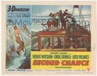 3c644 SECOND CHANCE 3D LC #7 '53 Robert Mitchum, Linda Darnell & others on top of cable car!
