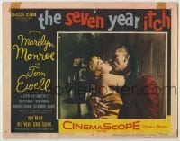 3c646 SEVEN YEAR ITCH LC #4 '55 Billy Wilder, Tom Ewell kisses sexy Marilyn Monroe in fantasy!