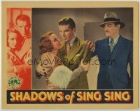 3c653 SHADOWS OF SING SING LC '34 Harry Woods grabs sad Bruce Cabot embracing Mary Brian, rare!