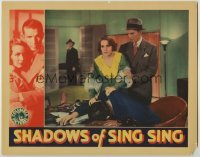 3c651 SHADOWS OF SING SING LC '34 Bruce Cabot & sad Mary Brian find man dead at his desk, rare!