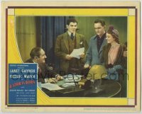 3c674 STAR IS BORN LC '37 Janet Gaynor, Fredric March, Adolphe Menjou & Lionel Stander in office!