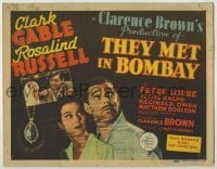 3c331 THEY MET IN BOMBAY TC '41 master jewel thieves Clark Gable & Rosalind Russell in India!