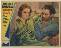 3c694 THUNDER BELOW LC '32 best close up of Charles Bickford eyeing sexy Tallulah Bankhead!